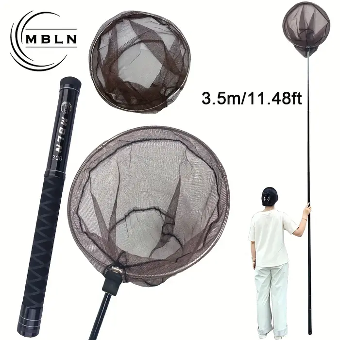 MBLN 3M Épuisette de pêche à la carpe ultra-légère en fibre de carbone télescopique