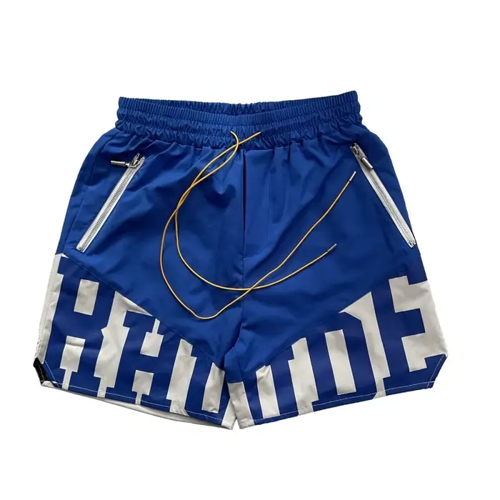 RHUDE – short de sport décontracté avec logo et lettres, surdimensionné, avec cordon de serrage, noi