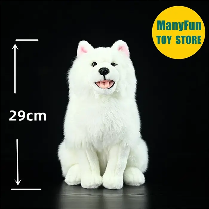 Samoyède en peluche réaliste Sammy Plushie réaliste chien de neige en peluche chien blanc Simulation