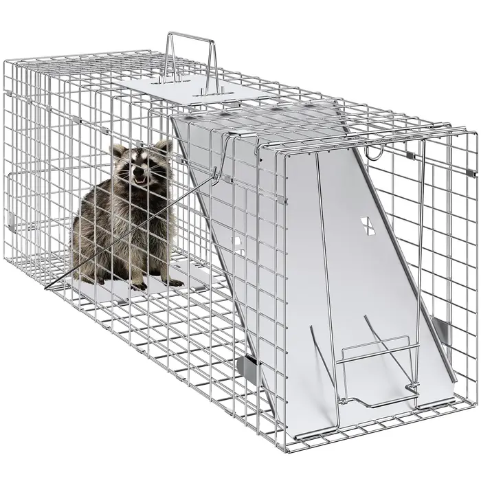 Cage de piégeage humanitaire en fer galvanisé - Pour lapins, chats errants et écureuils pliable