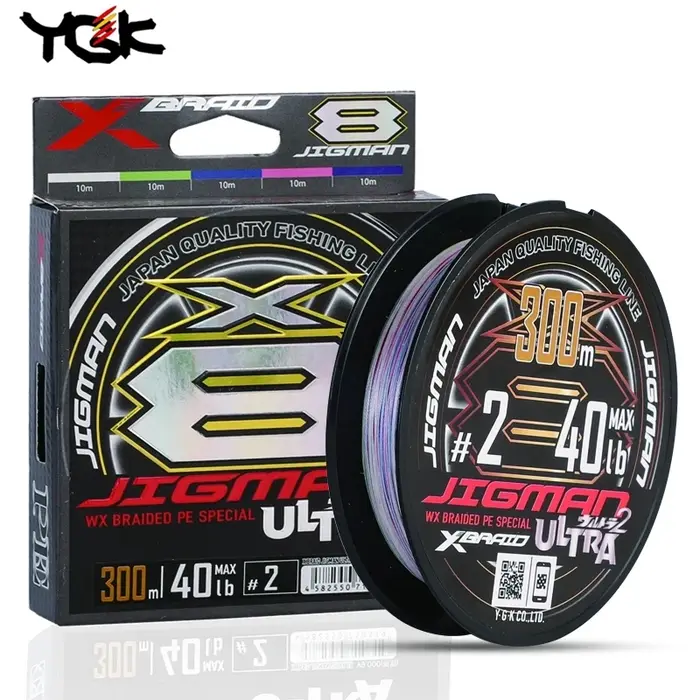 YGK-Upgrade X8 tresse Jigman Ultra PE ligne de pêche, multicolore haute résistance, ligne de pêche o