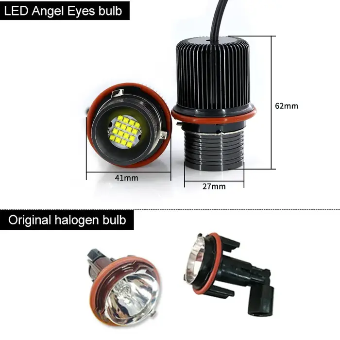 2 ampoules LED Angel Eyes sans erreur, 160W, pour BMW E39 E53 E60 E61 E63 E64 E65 E66 525i 530i xi 5