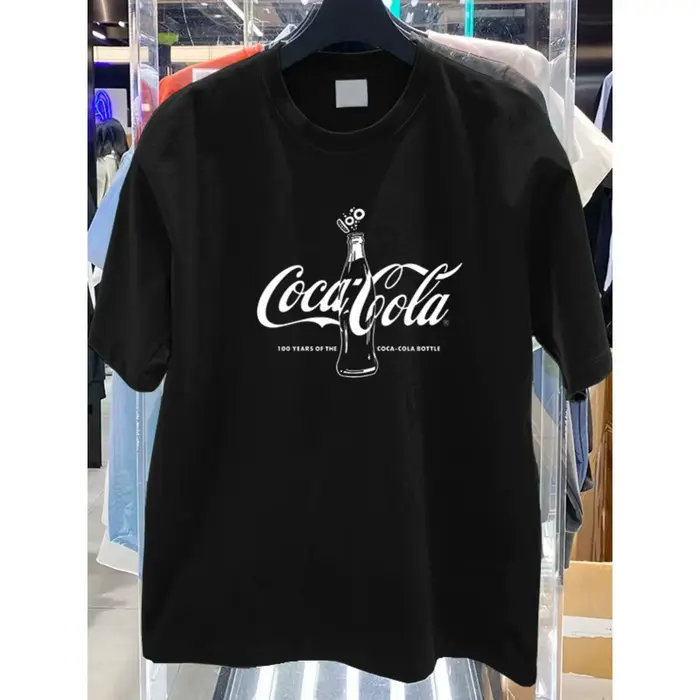 T-shirt imprimé Coca-Cola 2026 pour hommes et femmes, vêtements d'été en coton Y2K, mode décontracté