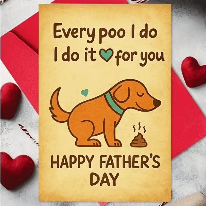 Carte de vœux amusante pour la fête des pères, idéale pour les amoureux des chiens, carte sur le thè
