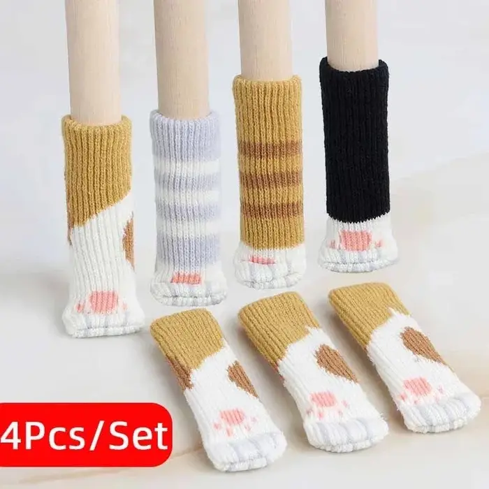 4 pièces/ensemble créativité patte de chat Table pied chaussettes chaise jambe couvre protecteurs de