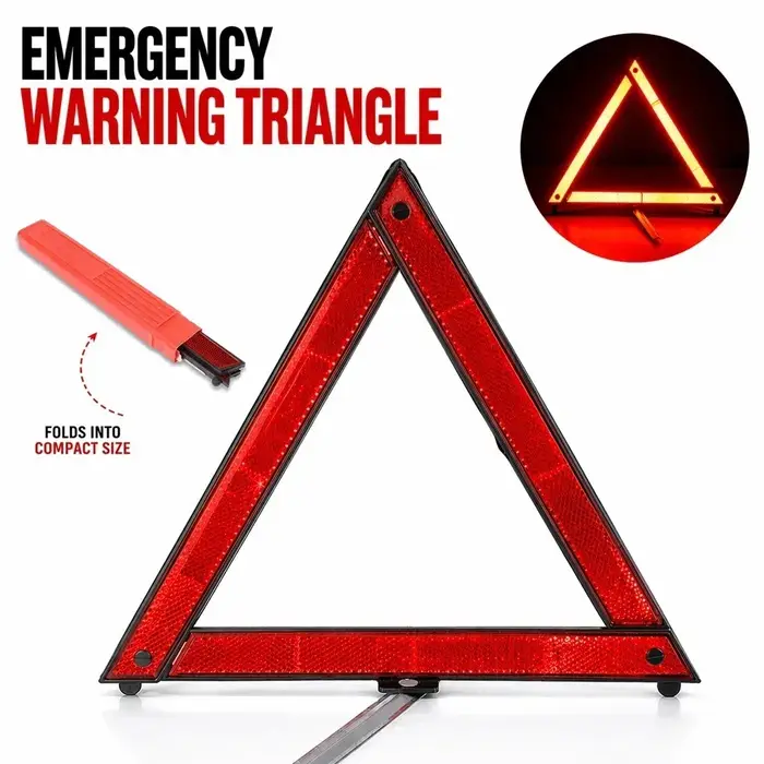 Triangle de signalisation réfléchissant pliable pour voiture