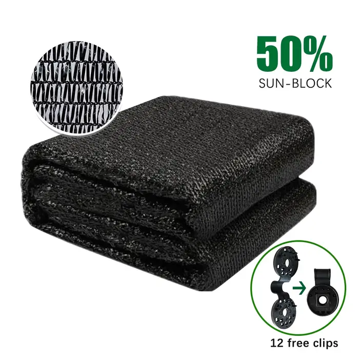Bord coupé en tissu avec cilps gratuits, grille d'ombrage 50%, crème solaire, couverture de plantes 