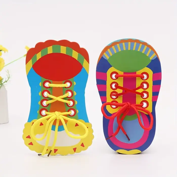 Lacets à enfiler, jouets d'enseignement, apprendre à nouer les lacets, jouet pour enfants en bas âge