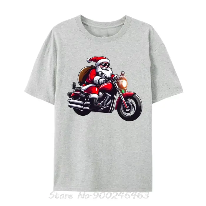 T-Shirts Drôle Santa équitation moto pour homme hauts t-shirt unisexe motifs imprimés coton polyester quatre saisons occasions quotidiennes