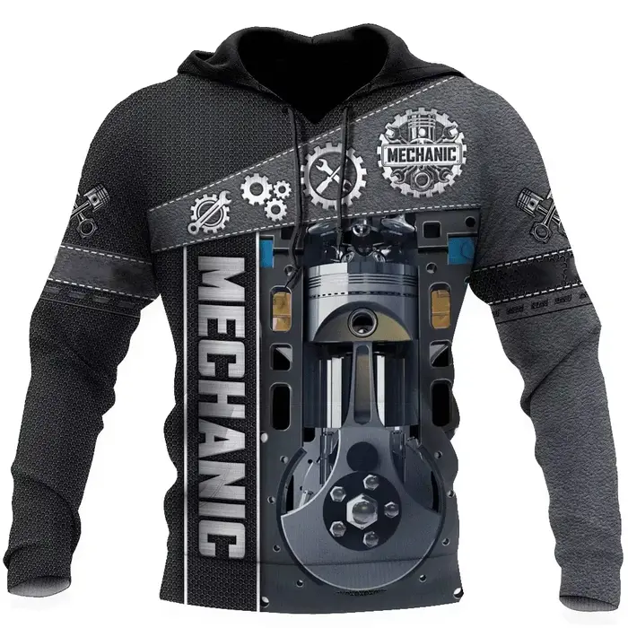 Sweat à capuche pour hommes T-Shirt Vintage automne vêtements mécanicien impression 3d hauts mode ru
