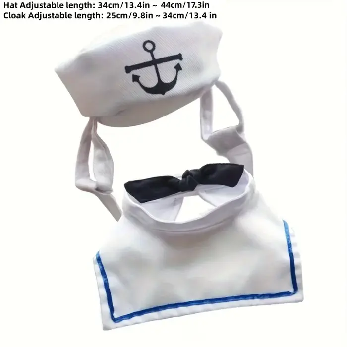 Costume de marin drôle pour animaux de compagnie, pour chats, petits chiens, chapeau de marin d'hall