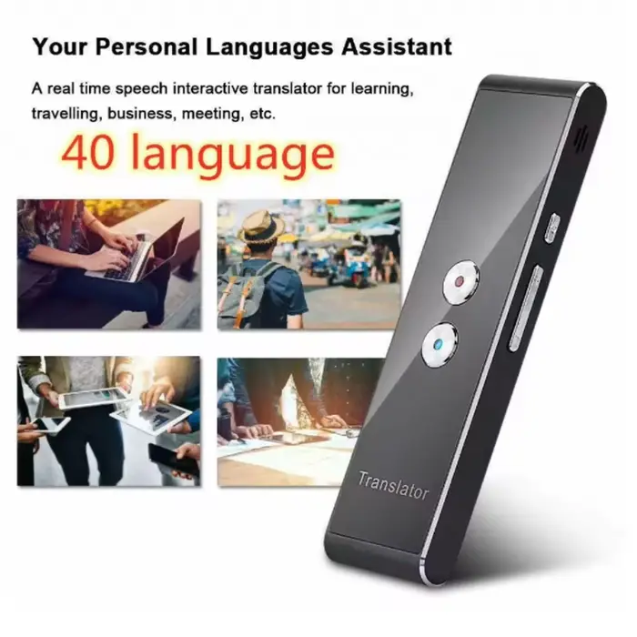 Traducteur vocal instantané sans fil 40 langues pour voyages d'affaires et traduction en temps réel