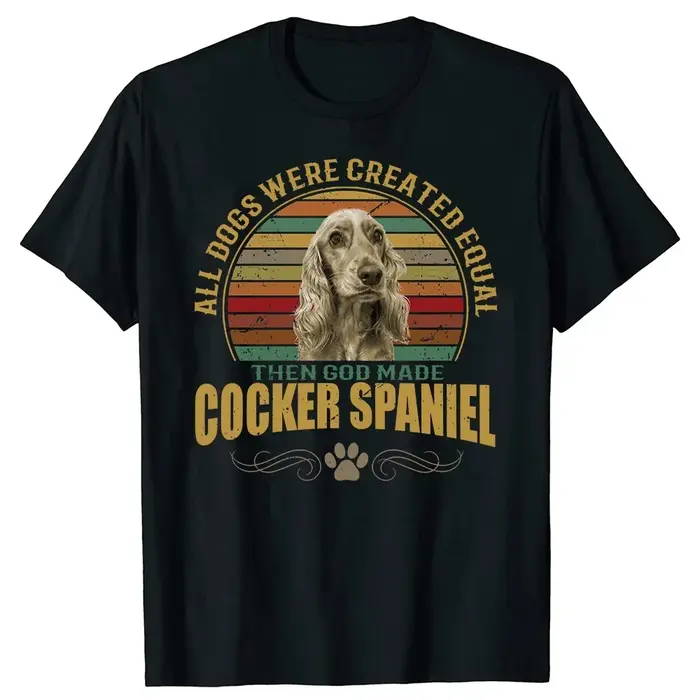 Coloré Splash Art Cocker épagneul chien t-shirt graphique t-shirts hommes vêtements