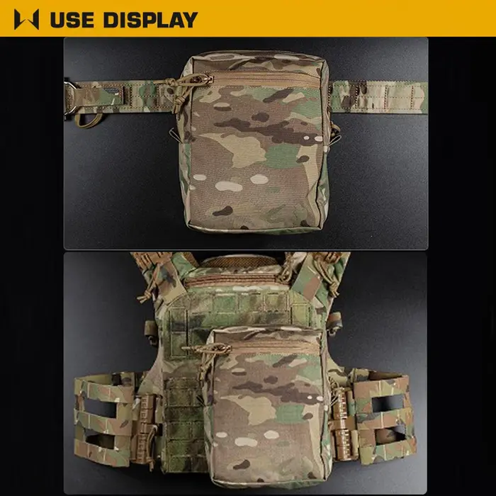 Gilet tactique molle pour chasse - Porte-plaque avec poches abdominales grande capacité