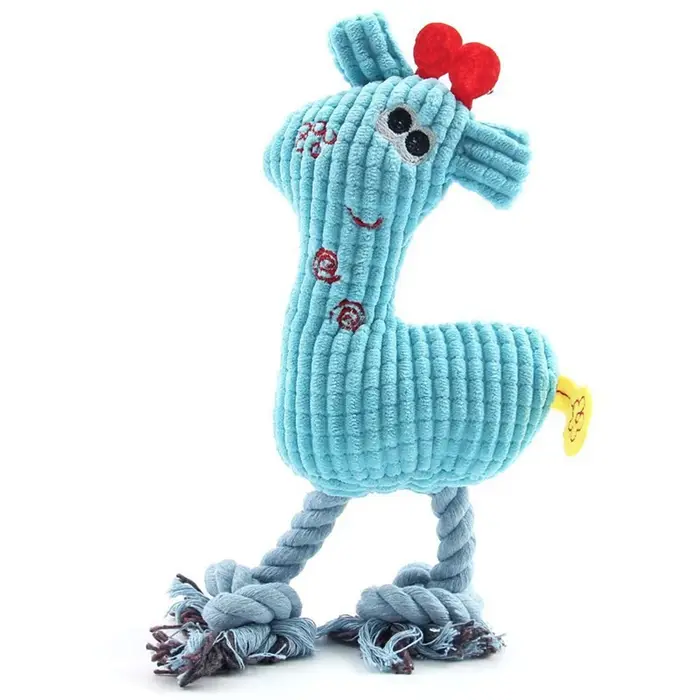 Jouet chien cerf sika tricoté - Peluche résistante aux morsures avec son - Jouet éducatif pour chien de chasse