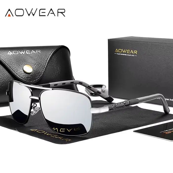 AOWEAR Lunettes de soleil polarisées vintage pour hommes et femmes, lunettes de soleil rétro de qual