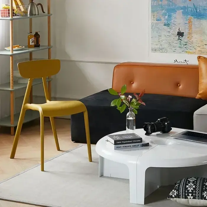 Table Basse Circulaire Moderne en Plastique, Design Créatif et Élégant, Meubles de Maison pour Salon