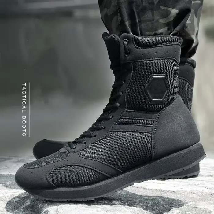 Bottes de chasse ultralégères pour hommes, chaussures de travail noires, pour course en plein air, r