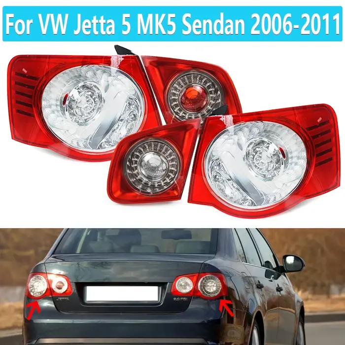 Feu arrière LED DRL pour voiture, extérieur gauche droit, adapté à VW Jetta 5 MK5 Sendan 2006 2007 2