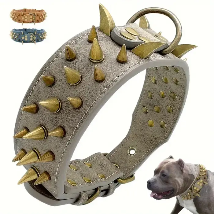 The Mighty-Grand collier clouté à pointes pour chien