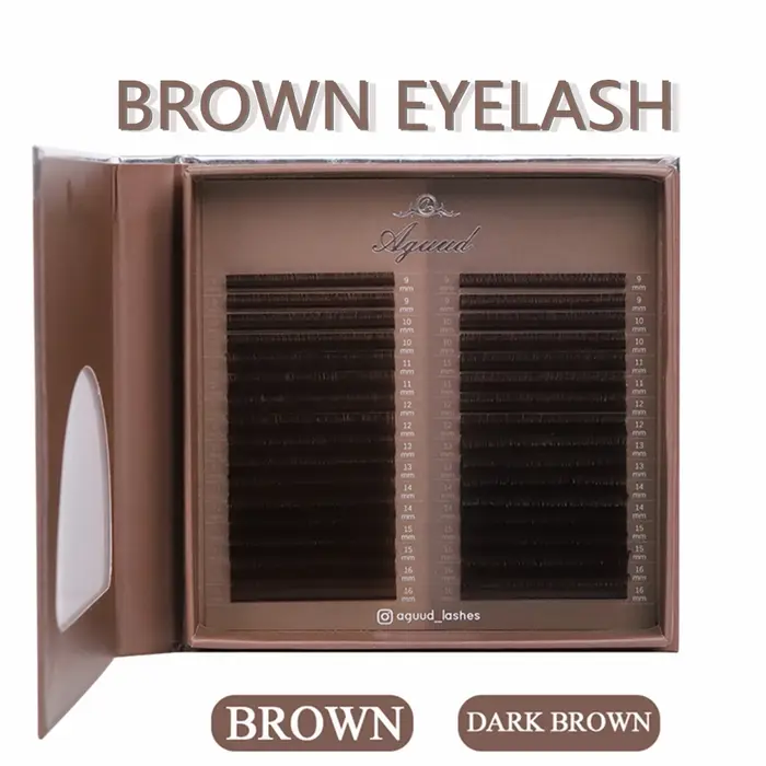 AGUUD 32 rangées couleur chocolat marron cils Premium couleur Caramel vison individuel cachemire Vol