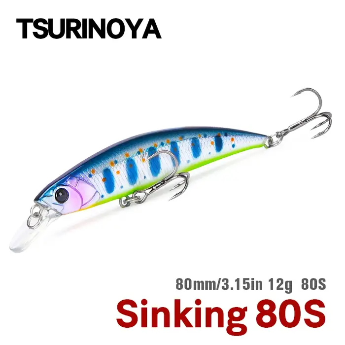 TSURINOYA 80S 12g leurre de pêche méné coulant DW96 8 cm grande truite brochet Rockfish appât dur Je