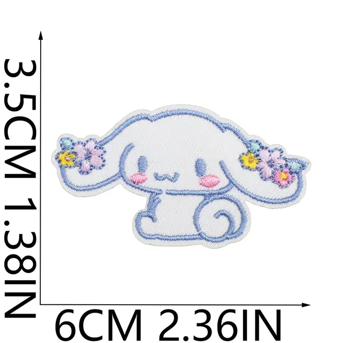 Patchs de chien blanc Anime pour vêtements, patchs brodés Kawaii sur vêtements, autocollants, bricol