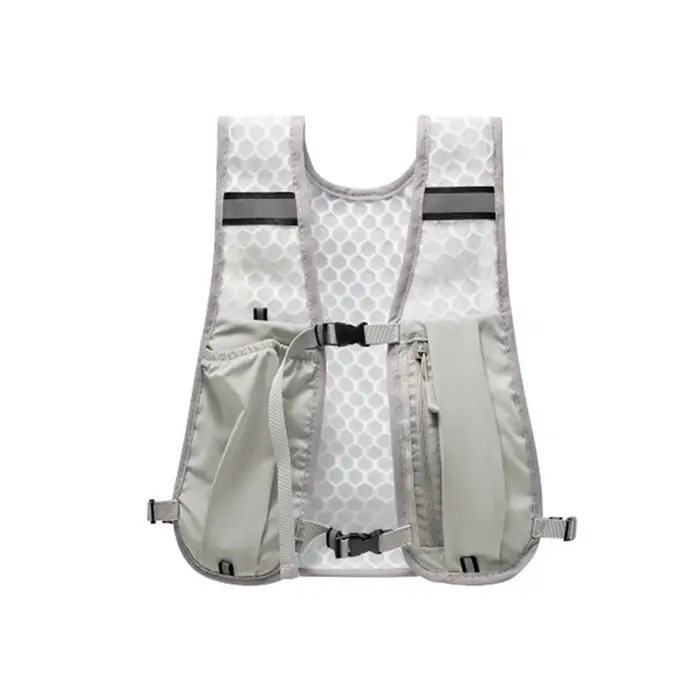 Gilet de course léger avec poche pour bouteille d'eau, réfléchissant et sécurisé, sac de poitrine d'