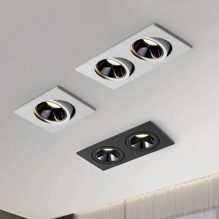 Plafond LED encastré 24W 10W simple/Double tête LED spots CREE COB Anti-éblouissement Downlight pour