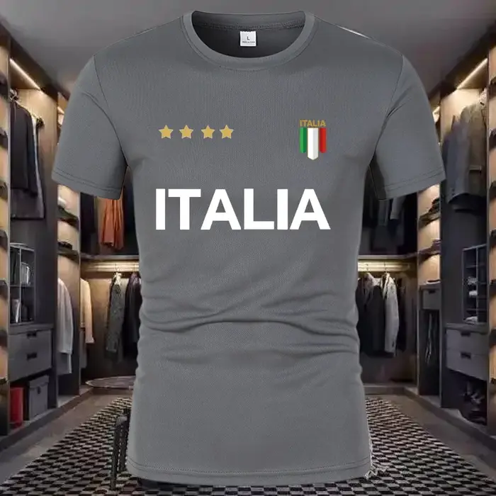 T-shirt respirant en polyester pour hommes, col rond, manches amples, style décontracté et polyvalent, idéal pour été et tenues professionnelles
