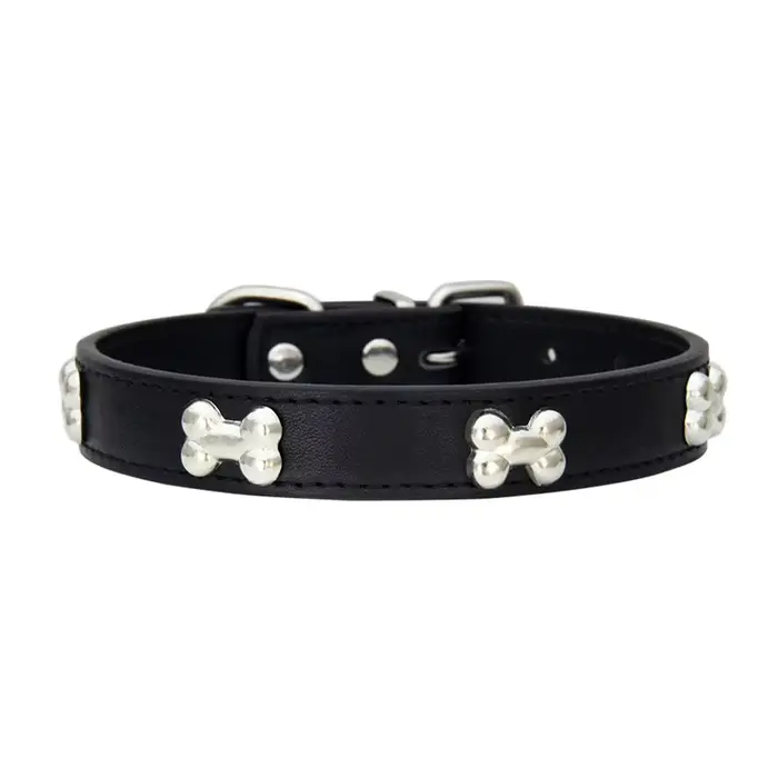 Colliers durables en cuir d'os pour chien