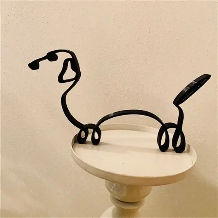 Sculpture d'art minimaliste pour chien et chat, décor en métal, accessoires modernes pour la maison 