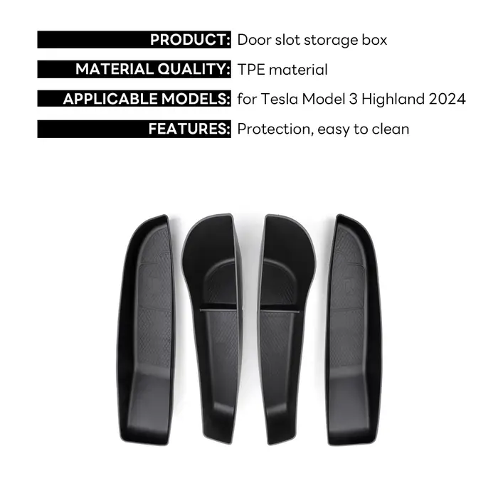 Boîte de rangement latérale de porte de voiture pour Tesla modèle 3 Highland 2024, plateau de rangem