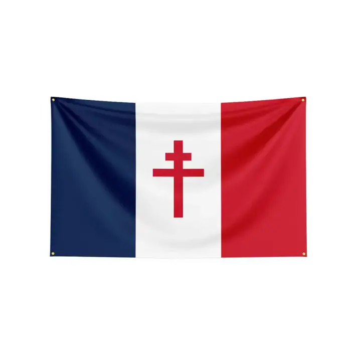 Drapeau de France gratuit 1940-1944 2x3 pieds 3x5 pieds, bannière historique de drapeau de résistanc