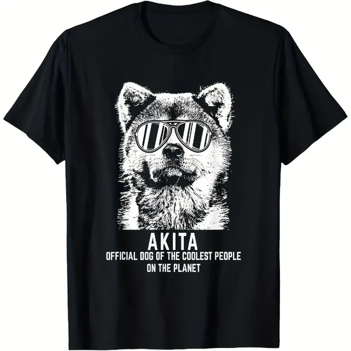 T-shirt officiel Akita pour les amoureux des chiens, pour hommes et femmes, 100% coton épais, décont