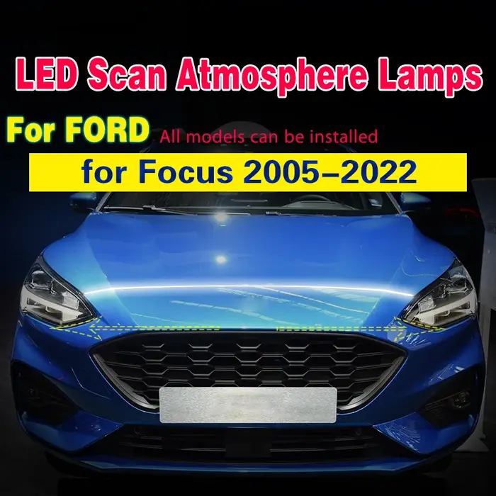 Feu antibrouillard LED DRL pour Ford Focus 2005 – 2022, démarrage universel, bande lumineuse décorat