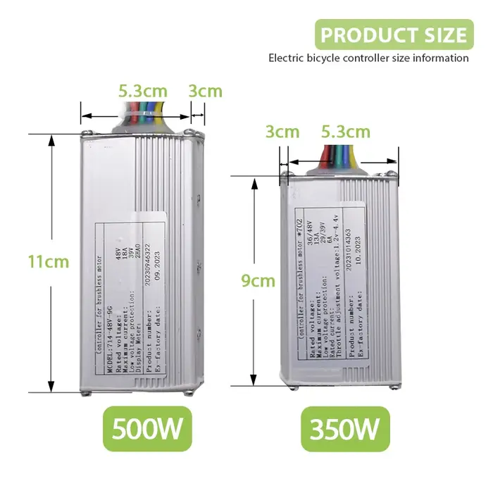 Contrôleur électrique sans balais 350W 500W 800W 36V 48V, pour vélo électrique, Scooter, vélo électr