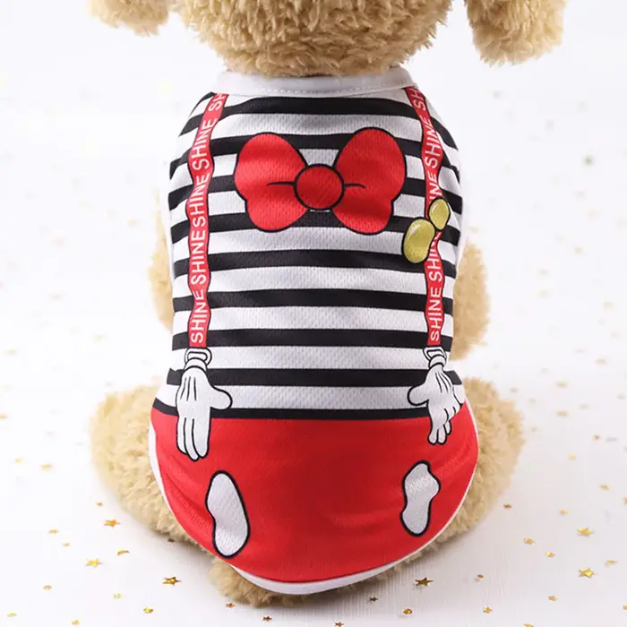Chemise pour chien gilet léger petit chien T-Shirts chemises douces dessin animé gilet sans manches 