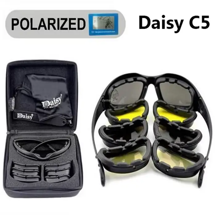 Lunettes de chasse tactiques Desert 4 lentilles - Protection UV intégrale pour sports outdoor et randonnée