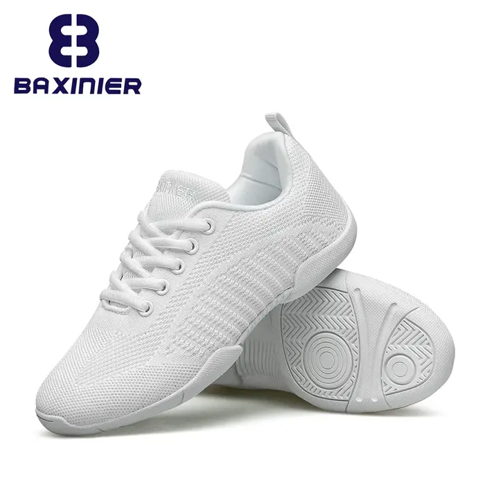 BAXIN16-Girls Cheer Shoes for Women, White Cheerleading Dance Sneakers, Youth Shool, Walking Shoes, 