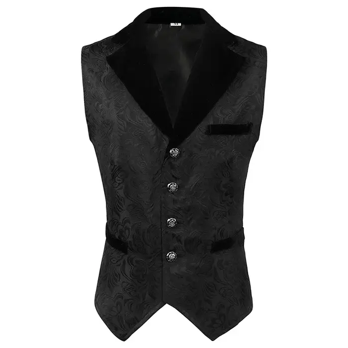 Gilet Vintage Steampunk en GlaGothique Noir pour Homme
