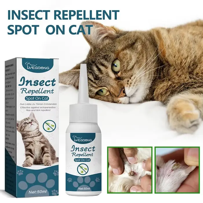 Gouttes anti-puces pour animaux de compagnie, anti-puces, tiques, tiques, poux, élimination de la te