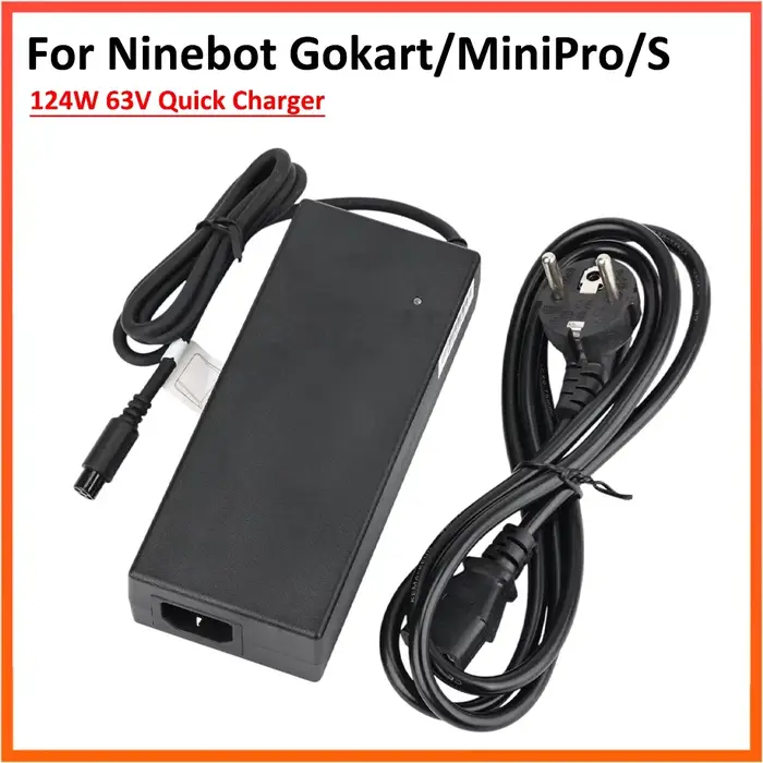 Chargeur rapide 124W 63V pour Ninebot Gokart Mini Pro S Max, véhicule équilibré, Skateboard, accesso