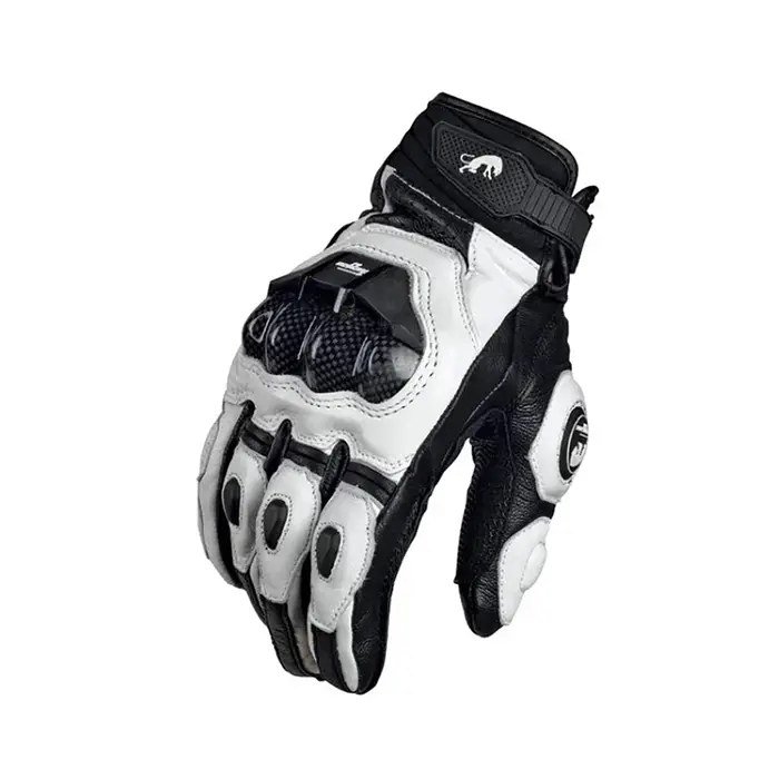 Gants de moto en cuir véritable pour hommes, équipement de protection, moto de course, haute qualité, Luva