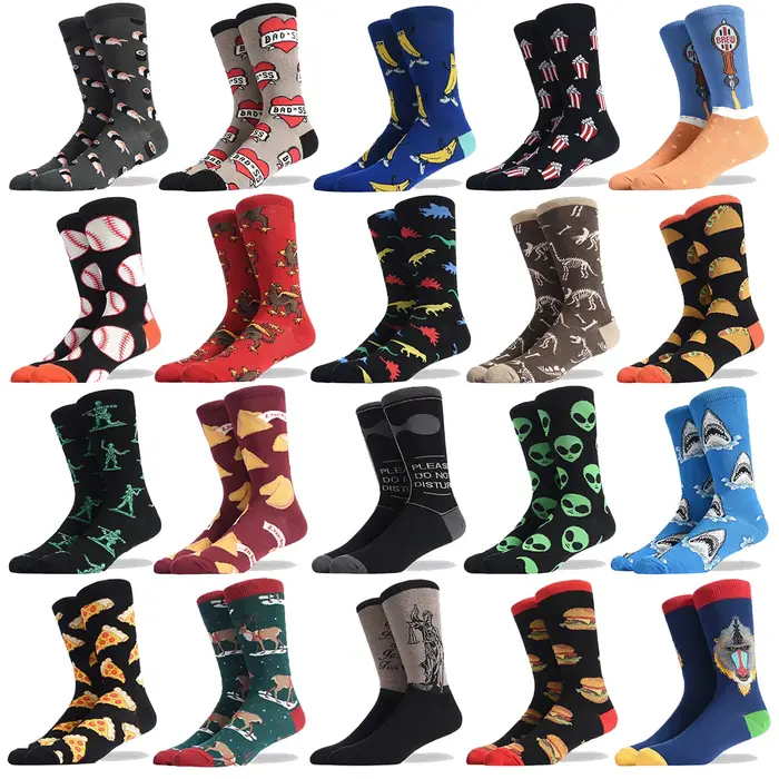 Chaussettes hip hop requin clown homme - Chaussettes harajuku animalières peinture à l'huile skateboarding