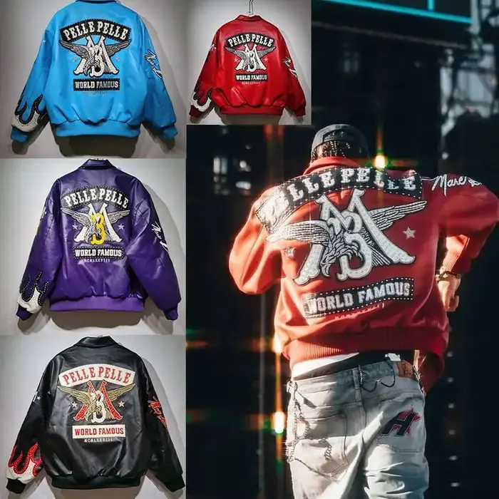 Vestes brodées Hip Hop Eagle pour hommes