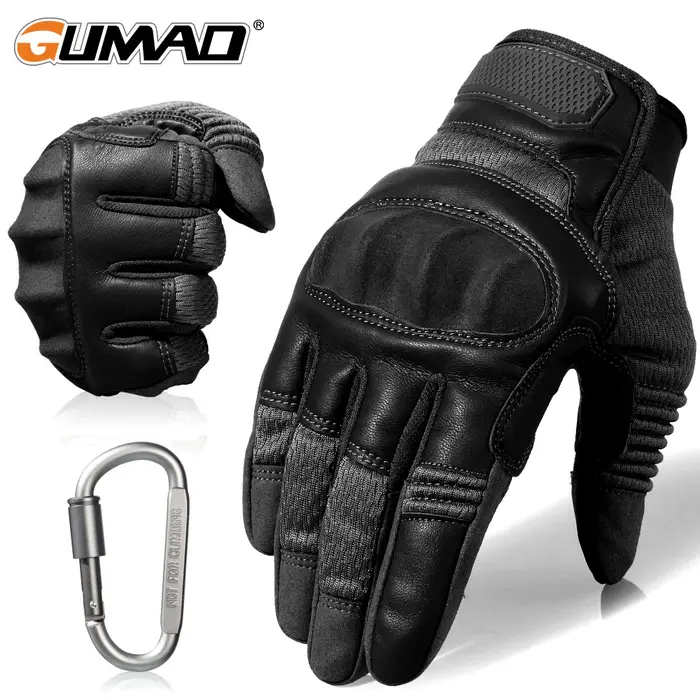 Gants tactiques cuir PU écran tactile - Airsoft combat randonnée vélo tir protection complète