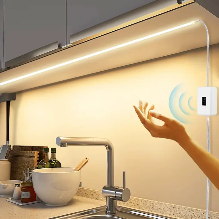 Bande COB LED USB pour sous-meuble, DC5V, avec balayage manuel, interrupteur à capteur tactile à int
