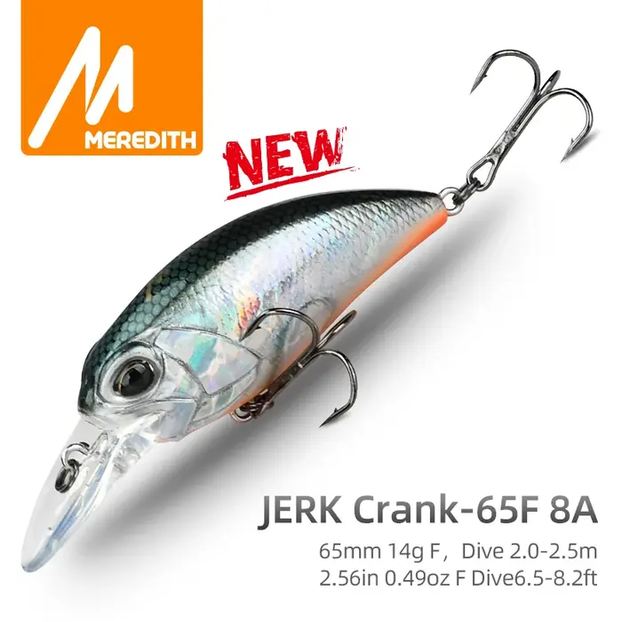 MEREDITH – leurre de pêche rigide flottant M65, crankbait, 11 couleurs, qualité professionnelle, pro
