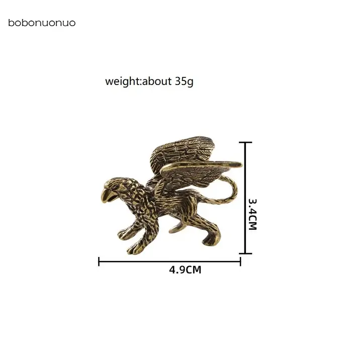 Figurine l'inventaire en laiton massif, griffon féroce, conception animale mignonne, animal de compa